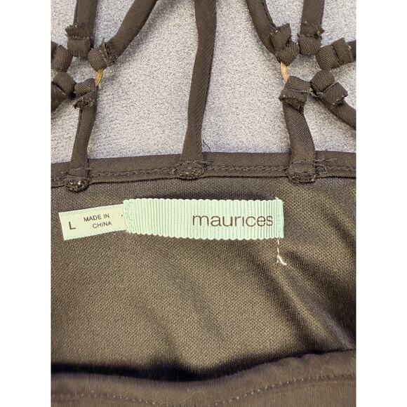 Maurices Flowy Black Mid Dress, Strappy Back, Women's L - Picture 4 of 8